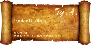 Tyukodi Absa névjegykártya